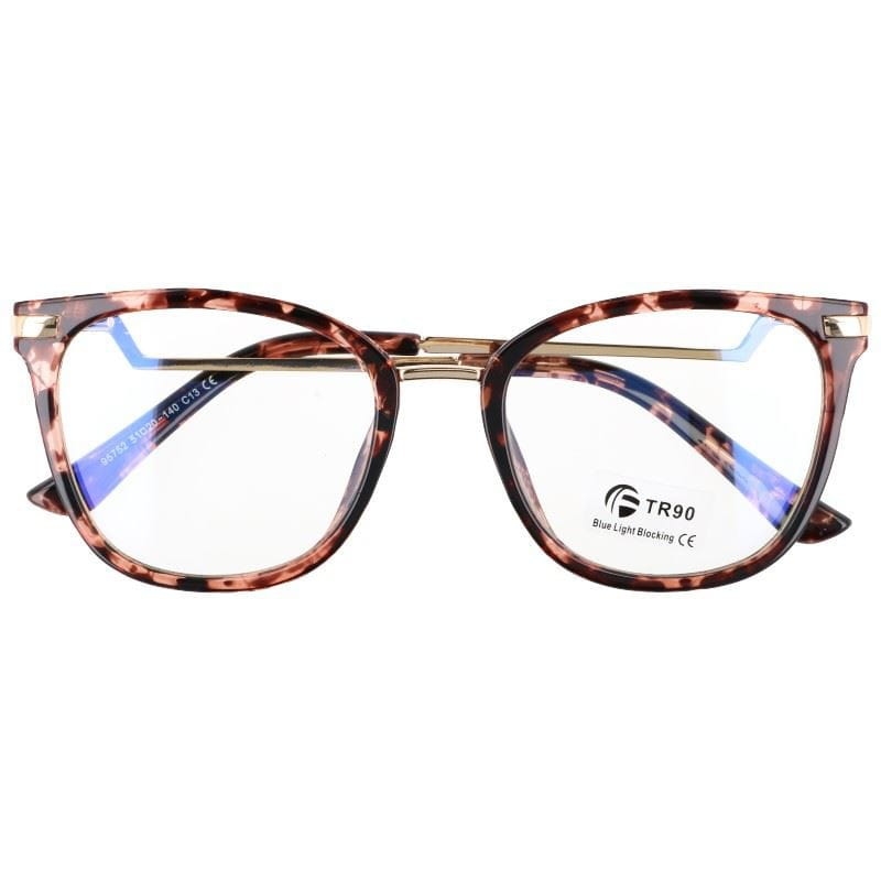 Okulary kocie do komputera damskie z filtrem blue light zerówki 2566-2