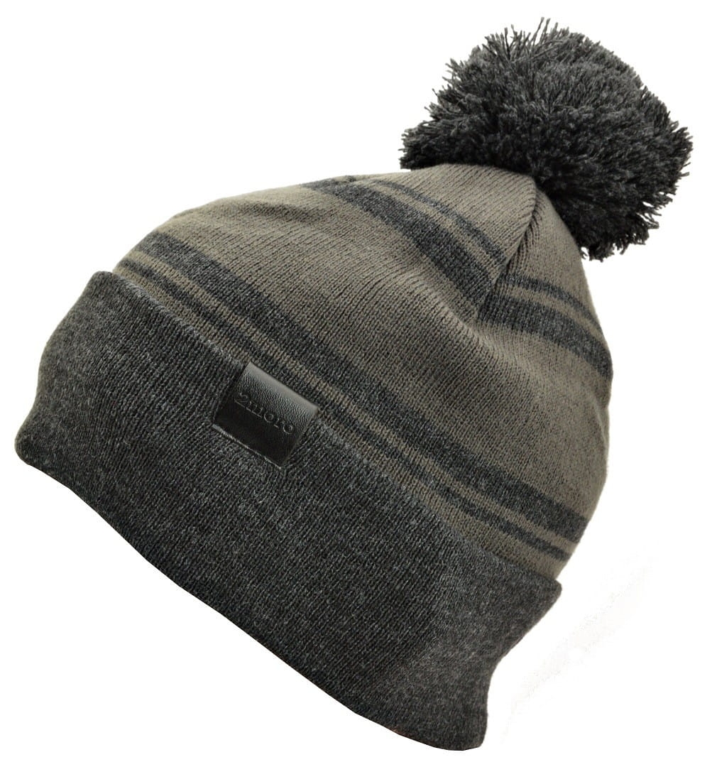 Męska czapka zimowa z pomponem szaro/czarna l/xl 2moro st-557