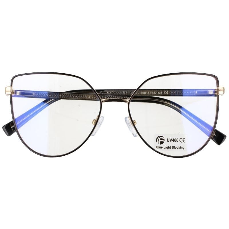 Okulary kocie do komputera damskie z filtrem blue light zerówki 2584