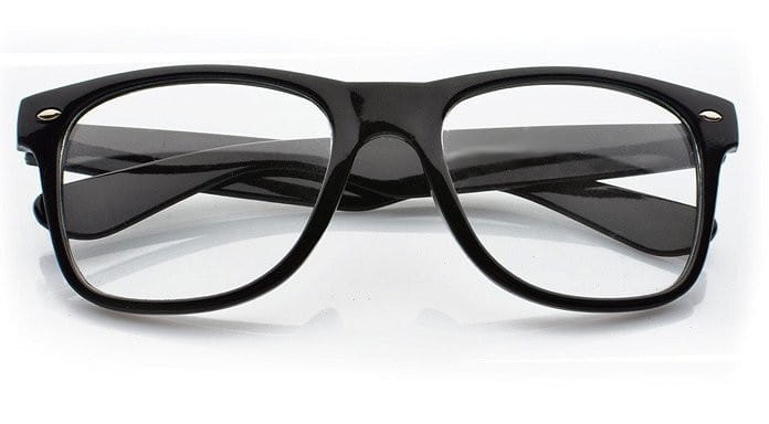 Klasyczne okulary zerówki czarne nerdy kujonki  nr-11