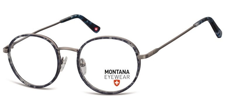 Panterkowe niebieskie lenonki okrągłe okulary oprawki optyczne mm608d