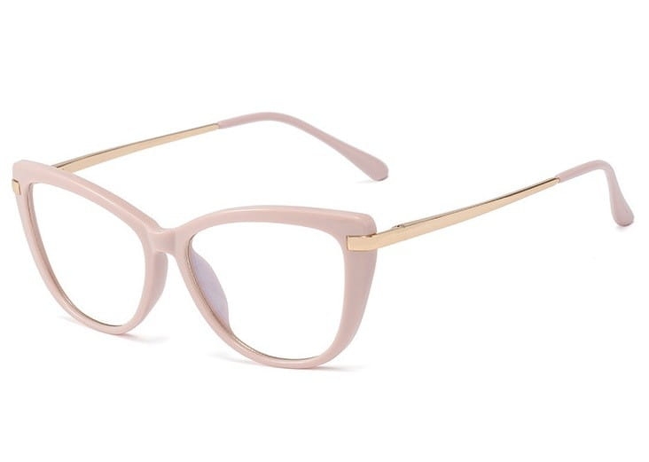 Kocie okulary damskie  z filtrem blue light do komputera zerówki 2546-4