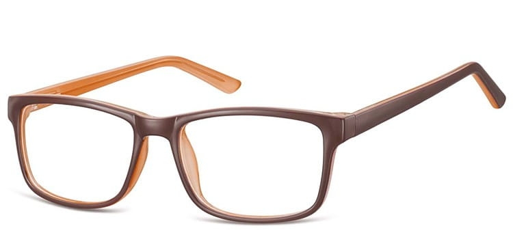 Okulary zerówki klasyczne oprawki sunoptic cp155b brazowo-kremowe