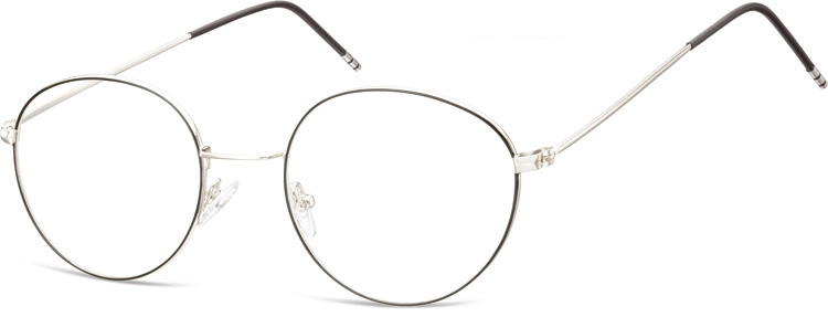 Lenonki okulary oprawki optyczne 929 srebrne + czarne