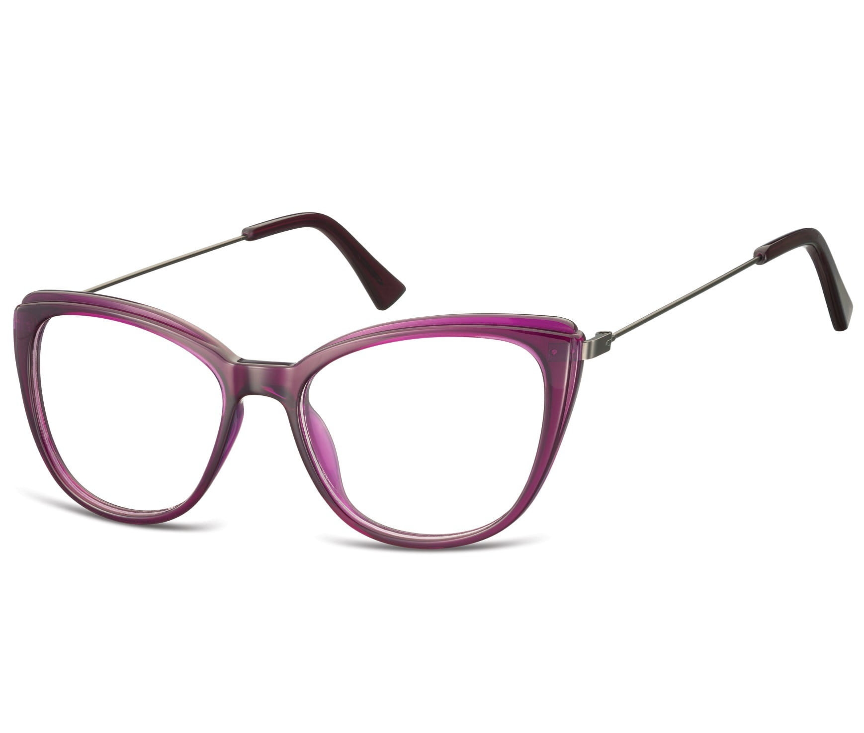 Oprawki korekcyjne okulary kocie oczy zerówki damskie cp121c fioletowe