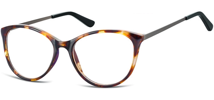Okulary oprawki zerówki korekcyjne kocie unisex sunoptic ac27a bursztynowe
