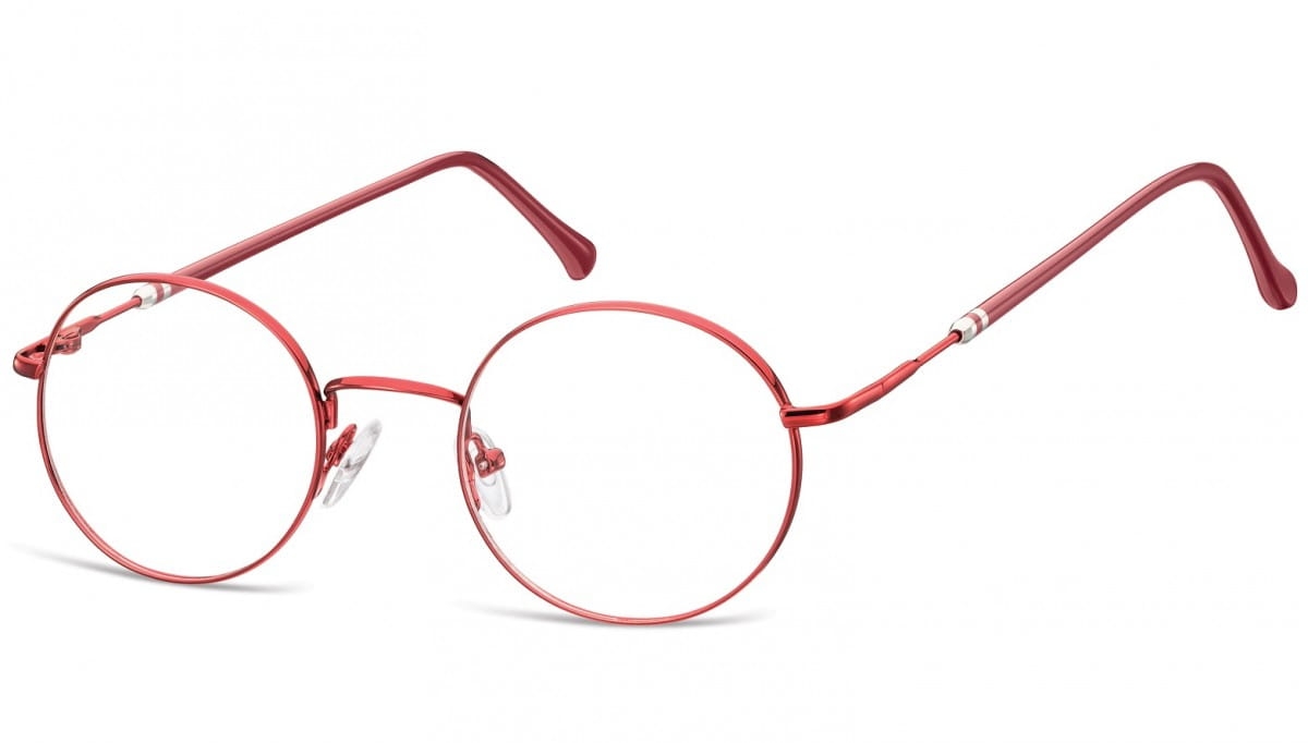 Lenonki okrągłe okulary oprawki optyczne 926f czerwone