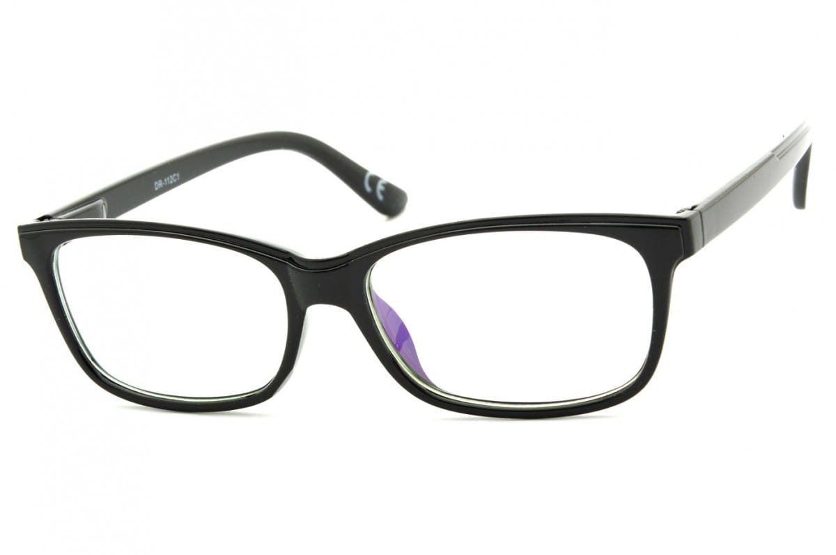Okulary z filtrem antyrefleksyjne zerówki nerdy prostokątne dr-112-c1