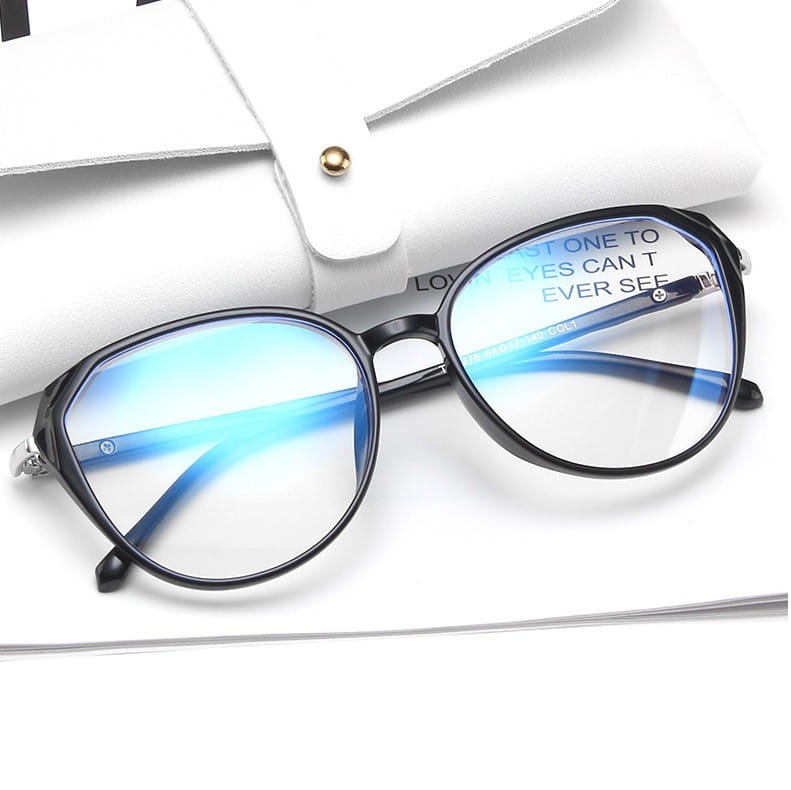 Okulary do komputera owalne damskie z filtrem blue light zerówki 2572-1