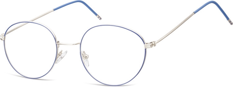 Lenonki okulary oprawki optyczne 929a srebrne + niebieskie
