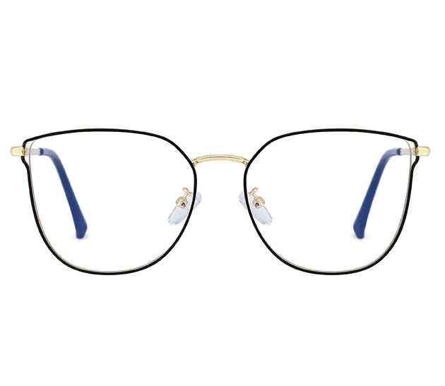Okulary kocie do komputera damskie z filtrem blue light zerówki 2555a