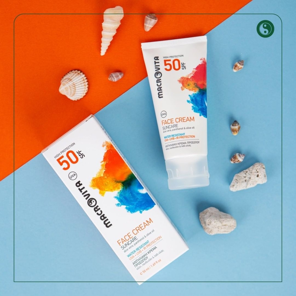 MACROVITA krem do opalania twarzy SPF50 (biały) bio-aloes, panthenol i bio-oliwa 50ml