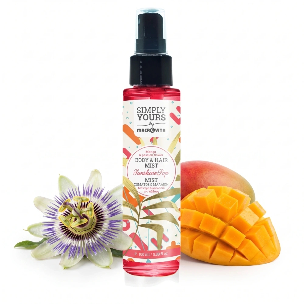 Macrovita mgiełka do ciała i włosów Sunshine Pop mango i kwiat passiflory 100ml