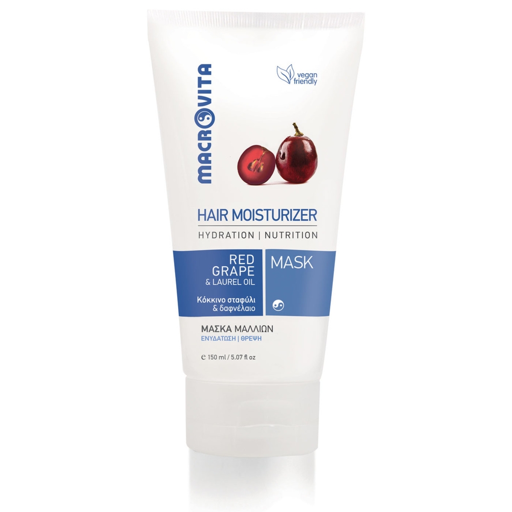 Macrovita naturalna maska do włosów silnie nawilżająca z czerwonymi winogronami i olejem laurowym 150ml