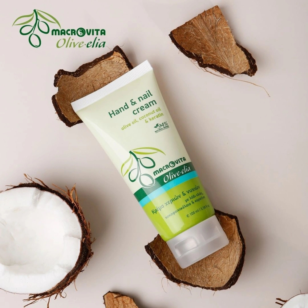 Macrovita Olive.elia Hand & Nail naturalny krem do dłoni i paznokci z bio-oliwą i olejkiem kokosowym 100ml