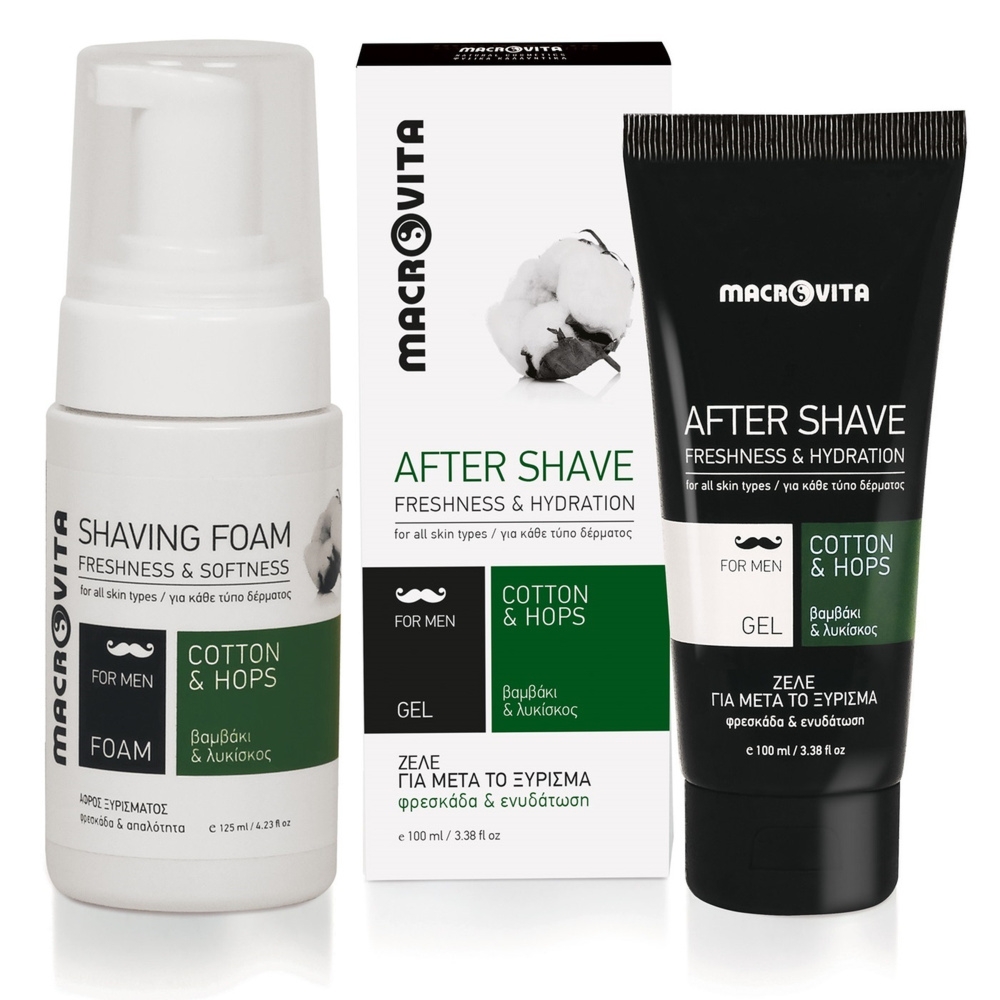 Zestaw Macrovita Men: pianka do golenia 125ml + żel po goleniu 100ml