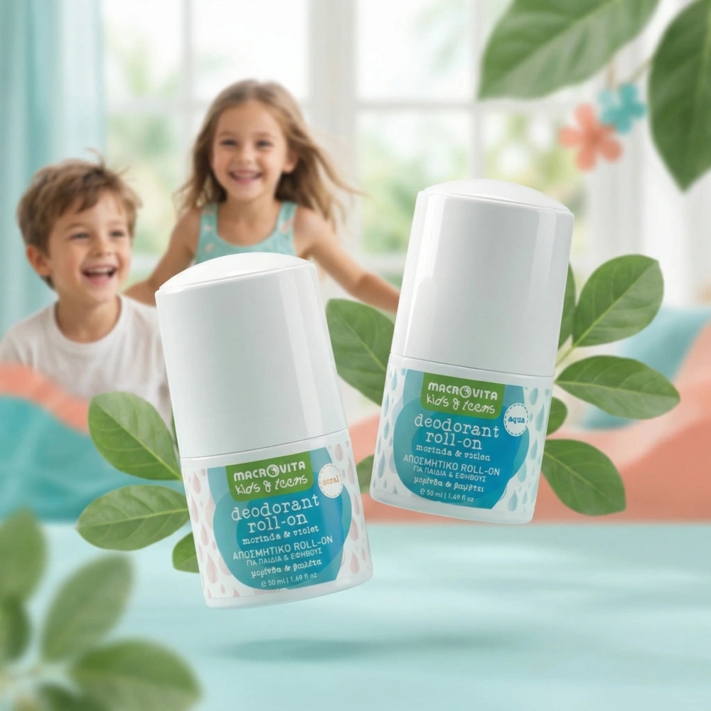 Zestaw Macrovita Kids & Teens naturalne dezodoranty w kulce: Coral dla dziewczynek 50ml + Aqua dla chłopców 50ml
