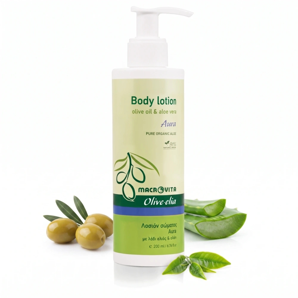 Macrovita Olive.elia Aura naturalne mleczko do ciała z bio-oliwą i aloesem 200ml