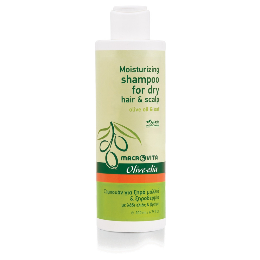 Macrovita Olive.elia szampon nawilżający do włosów suchych i suchej skóry głowy z bio-oliwą i owsem 200ml
