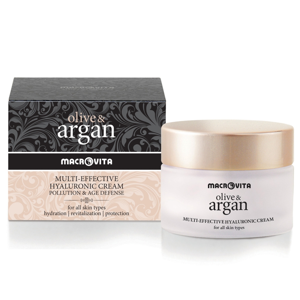 Zestaw Macrovita Olive & Argan: krem hialuronowy 50ml + GRATIS eliksir piękna 15ml