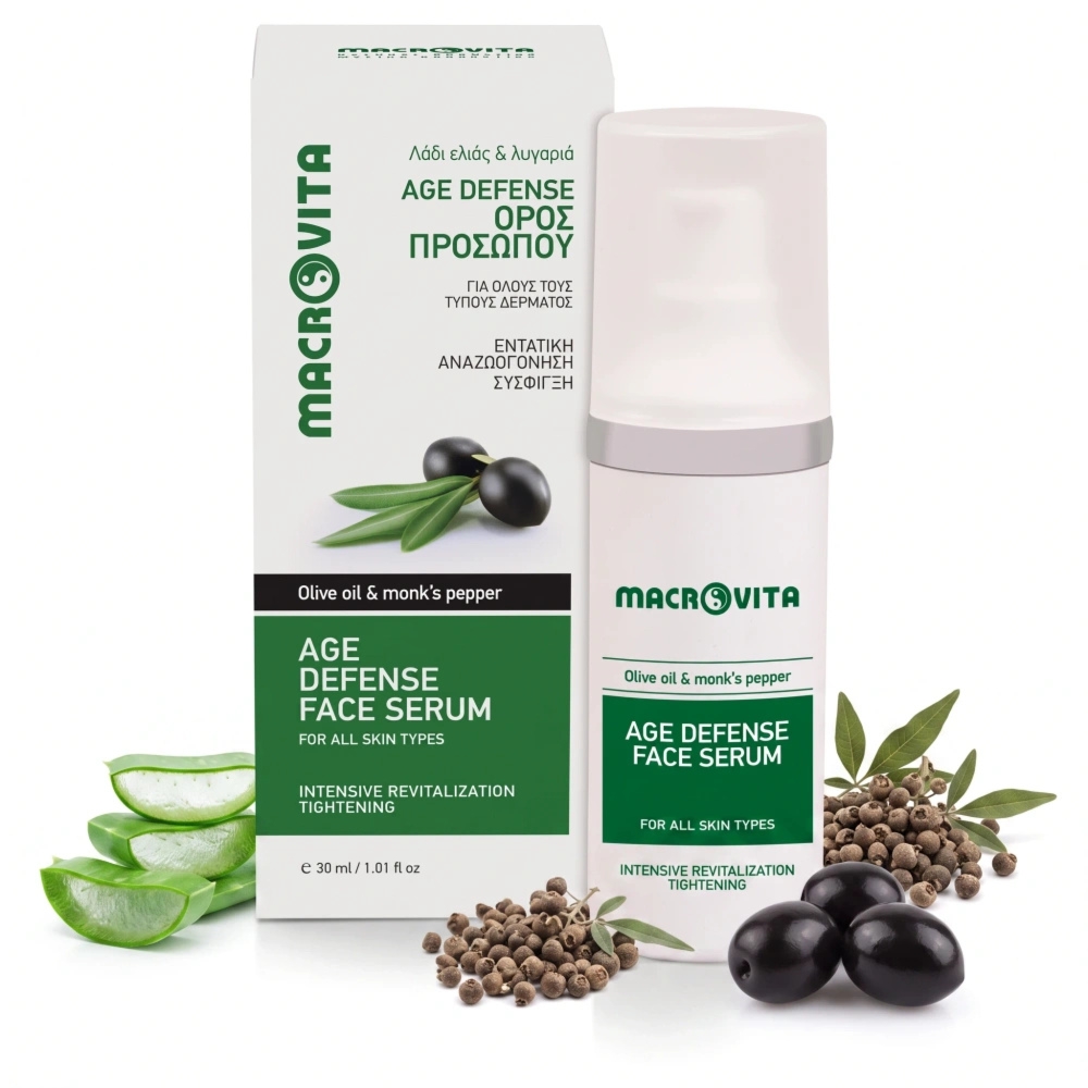 Macrovita Age Defense Face Serum przeciwstarzeniowe z bio-oliwą i niepokalankiem pieprzowym 30ml
