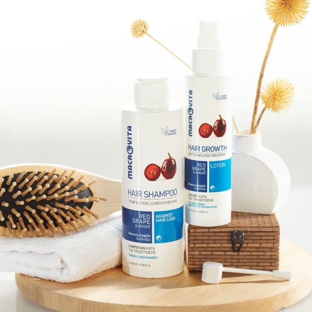 Zestaw Macrovita naturalna kuracja wzmacniająca włosy: szampon wzmacniający 200ml + lotion stymulujący porost 100ml