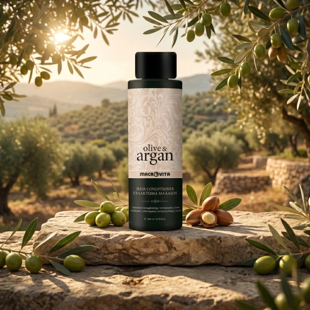 Macrovita Olive & Argan naturalna odżywka do włosów z olejkiem arganowym 200ml