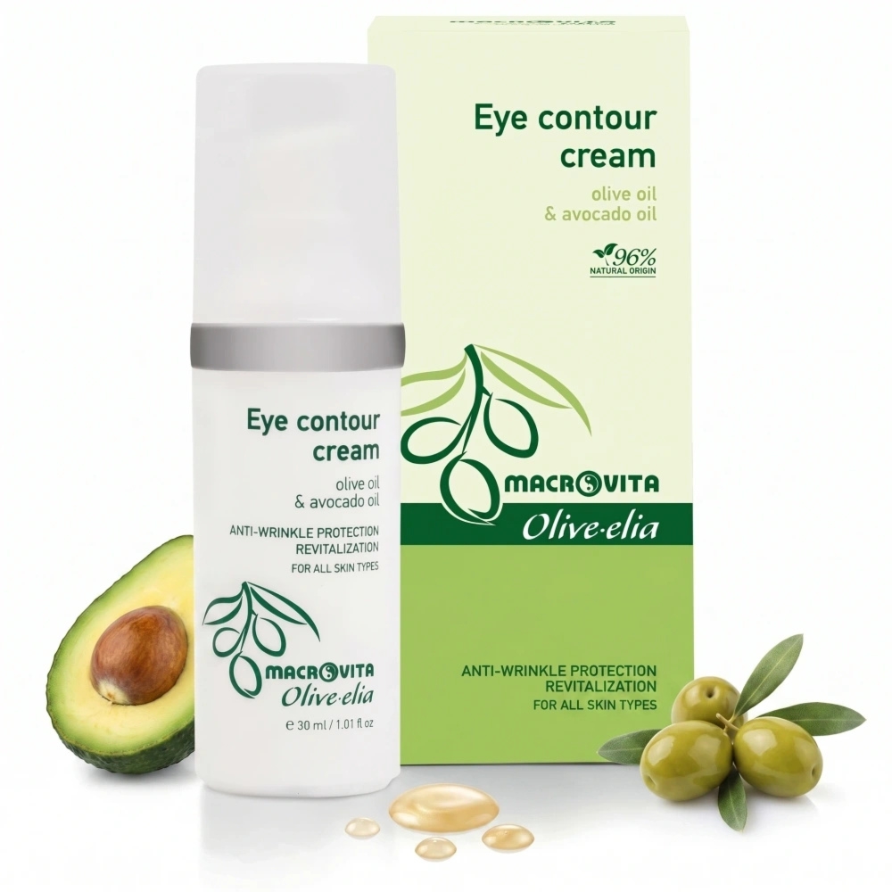 Zestaw Macrovita Olive.elia: krem przeciwzmarszczkowy na noc 50ml + serum na twarz, szyję i dekolt 30ml + GRATIS krem pod oczy 30ml