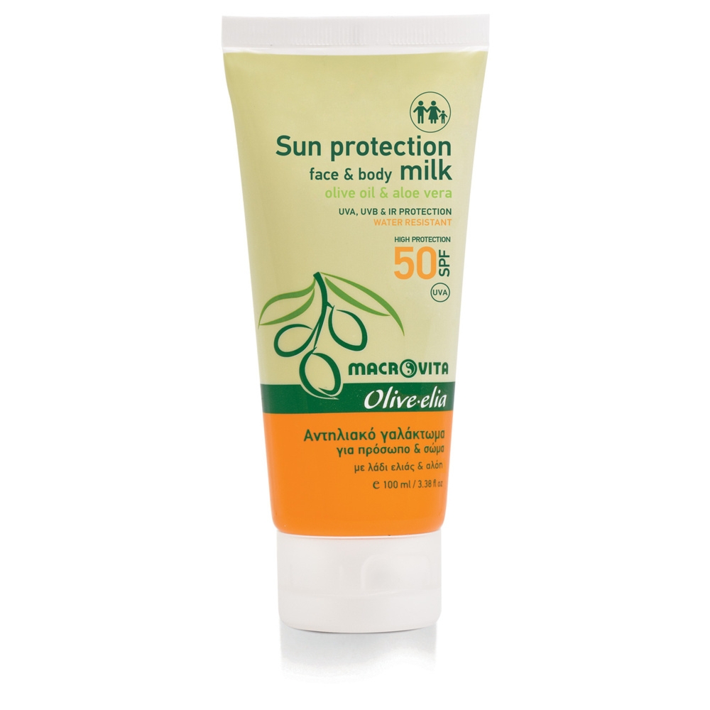 MACROVITA Olive.elia ochronne mleczko przeciwsłoneczne do twarzy i ciała SPF50 z bio-oliwą i aloesem 100ml