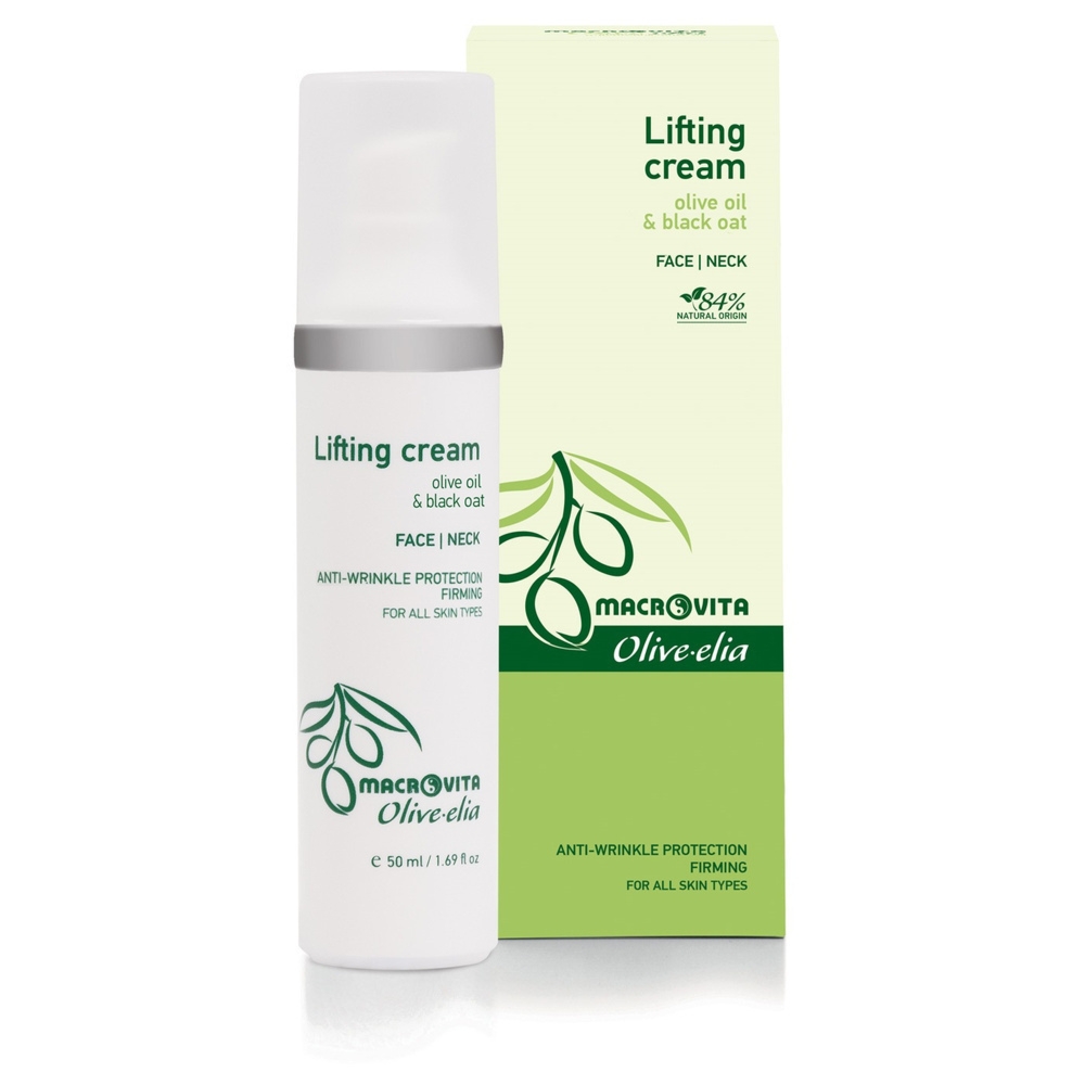 Macrovita Olive.elia naturalny krem liftingujący na twarz i szyję z bio-oliwą i czarnym owsem 50ml