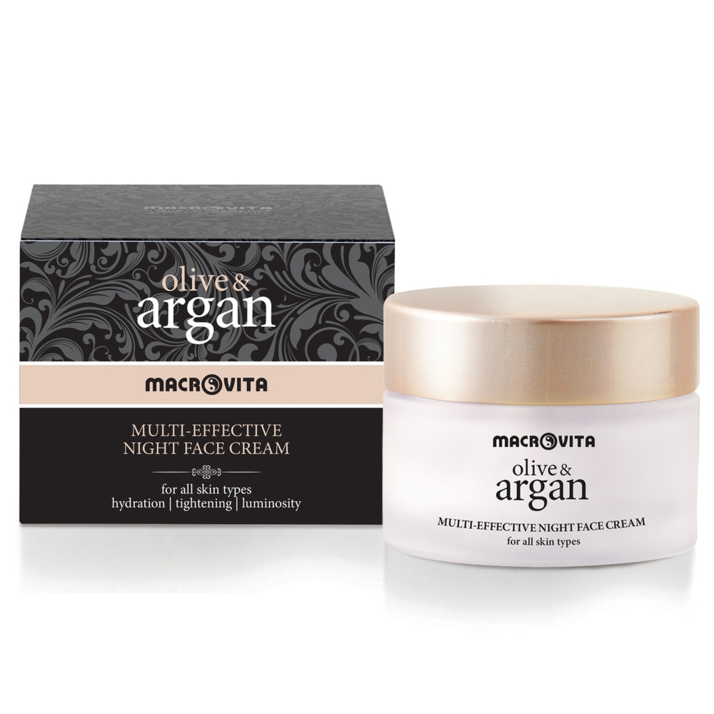 Zestaw Macrovita Olive & Argan: krem na noc do każdego rodzaju cery 50ml + GRATIS krem pod oczy 15ml
