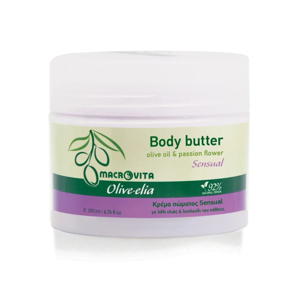 Macrovita Olive.elia Sensual naturalne masło do ciała z bio-oliwą i passiflorą 200ml