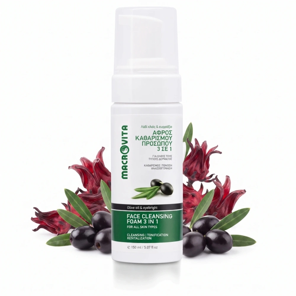 Macrovita naturalna pianka do mycia twarzy 3w1 z bio-oliwą i świetlikiem 150ml