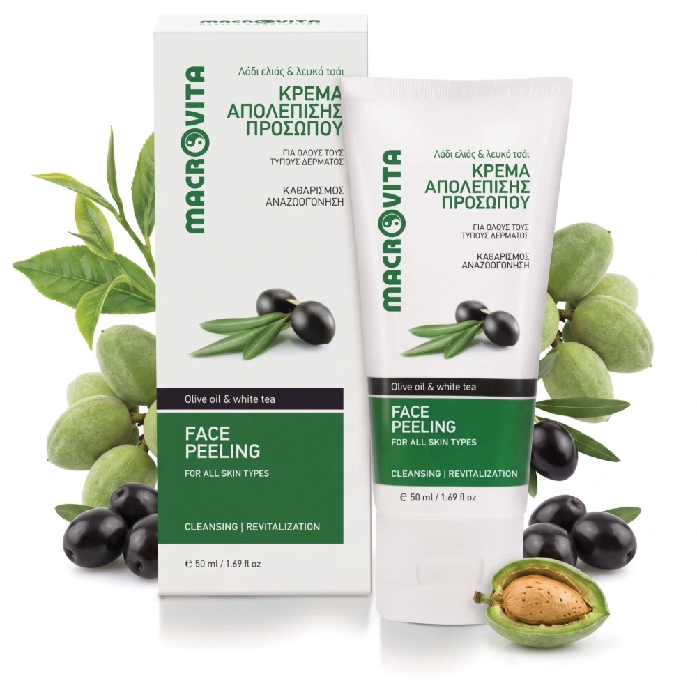 Macrovita naturalny peeling do twarzy z bio-oliwą i białą herbatą 50ml