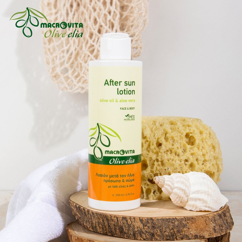 Macrovita Olive.elia łagodzące mleczko do twarzy i ciała po opalaniu z bio-oliwą i aloesem 200ml
