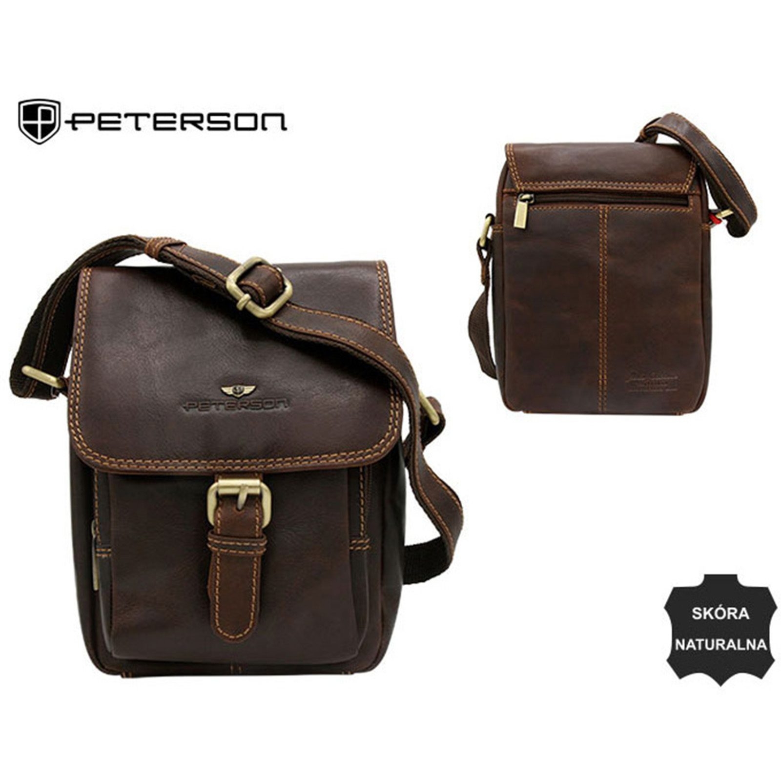 Saszetka męska skórzana PETERSON TB-011-WAX