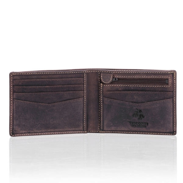 Cienki Portfel Męski Visconti Slim VSL-20 RFID – brązowy ciemny