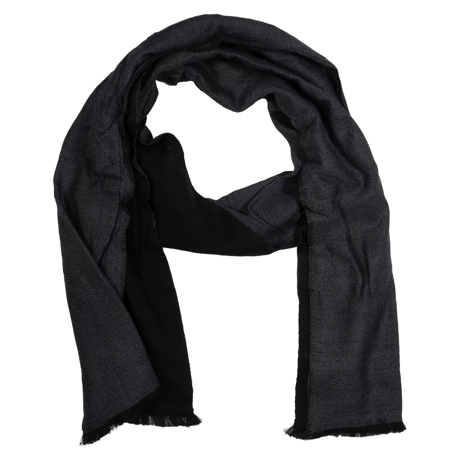 Elegancki szary szal męski z bawełny L6300110