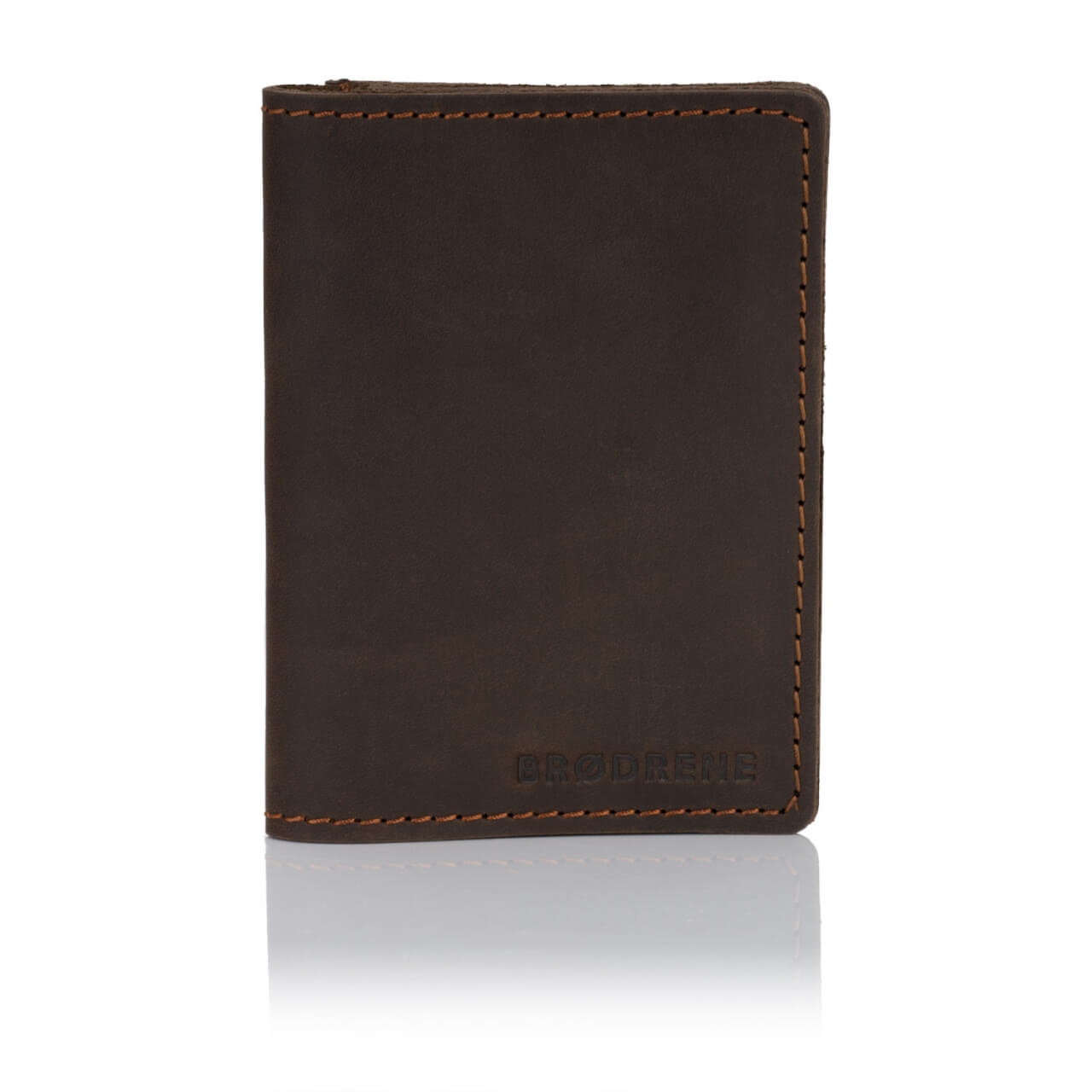 Skórzany Cienki Portfel Slim Wallet Brodrene SW-04 – brązowy ciemny