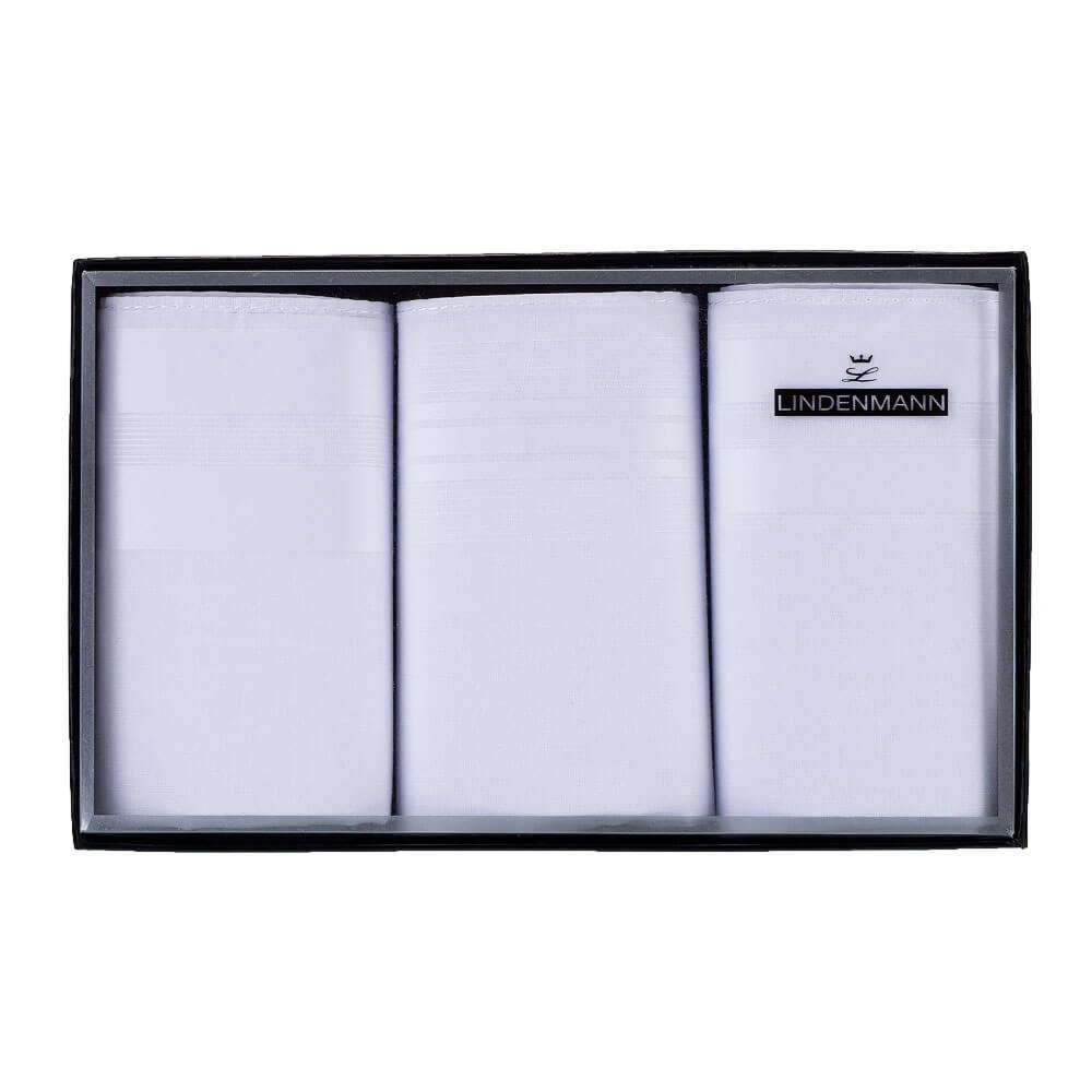 Białe chusteczki bawełniane Lindenmann 50013