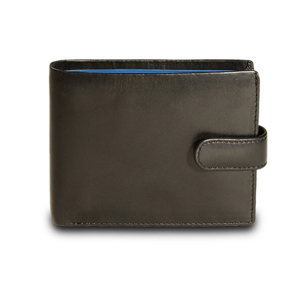 Cienki portfel męski Visconti z zapięciem PM-100 RFID – czarny