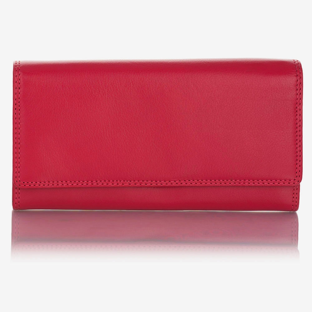 Elegancki skórzany portfel damski Visconti fuksja