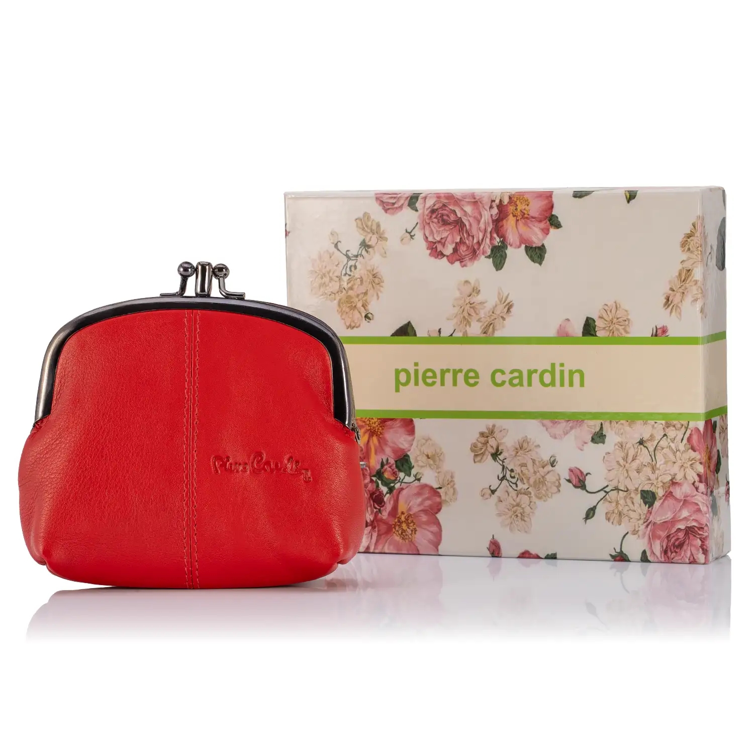 Skórzana podwójna bilonówka Pierre Cardin na bigiel