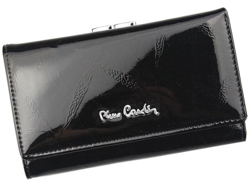 Portfel damski Pierre Cardin na zatrzask 02 LEAF 108 – Czarny