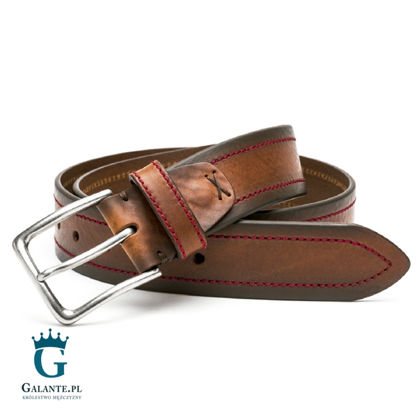 Brązowy pasek skórzany casual jeans miguel bellido 4975-40-1612-13