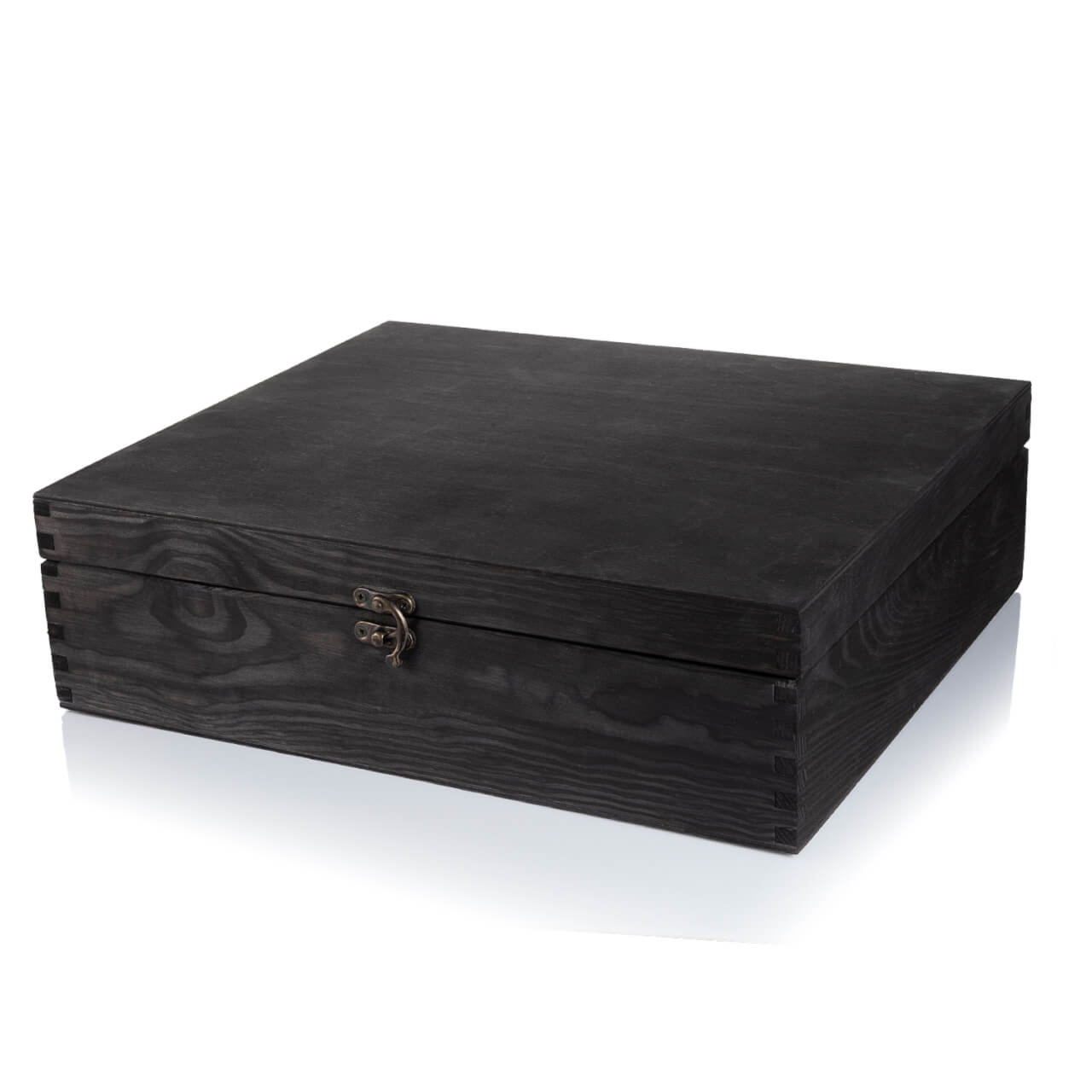 Kuferek drewniany Czarny 37x31x11 cm z możliwością graweru