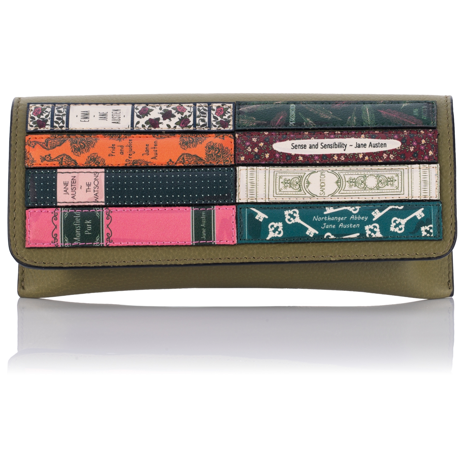 Skórzane damskie etui na okulary Jane Austen Yoshi Y4308 – oliwkowe
