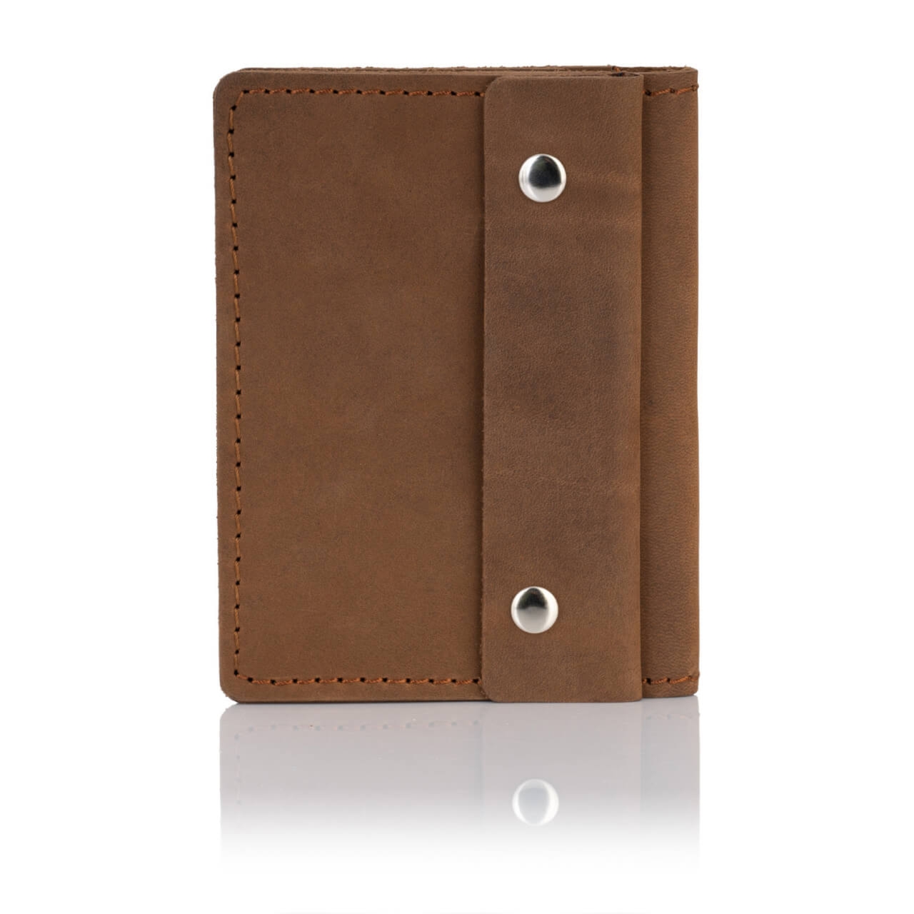 Skórzany Cienki Portfel Slim Wallet Brodrene SW-04 – brązowy jasny