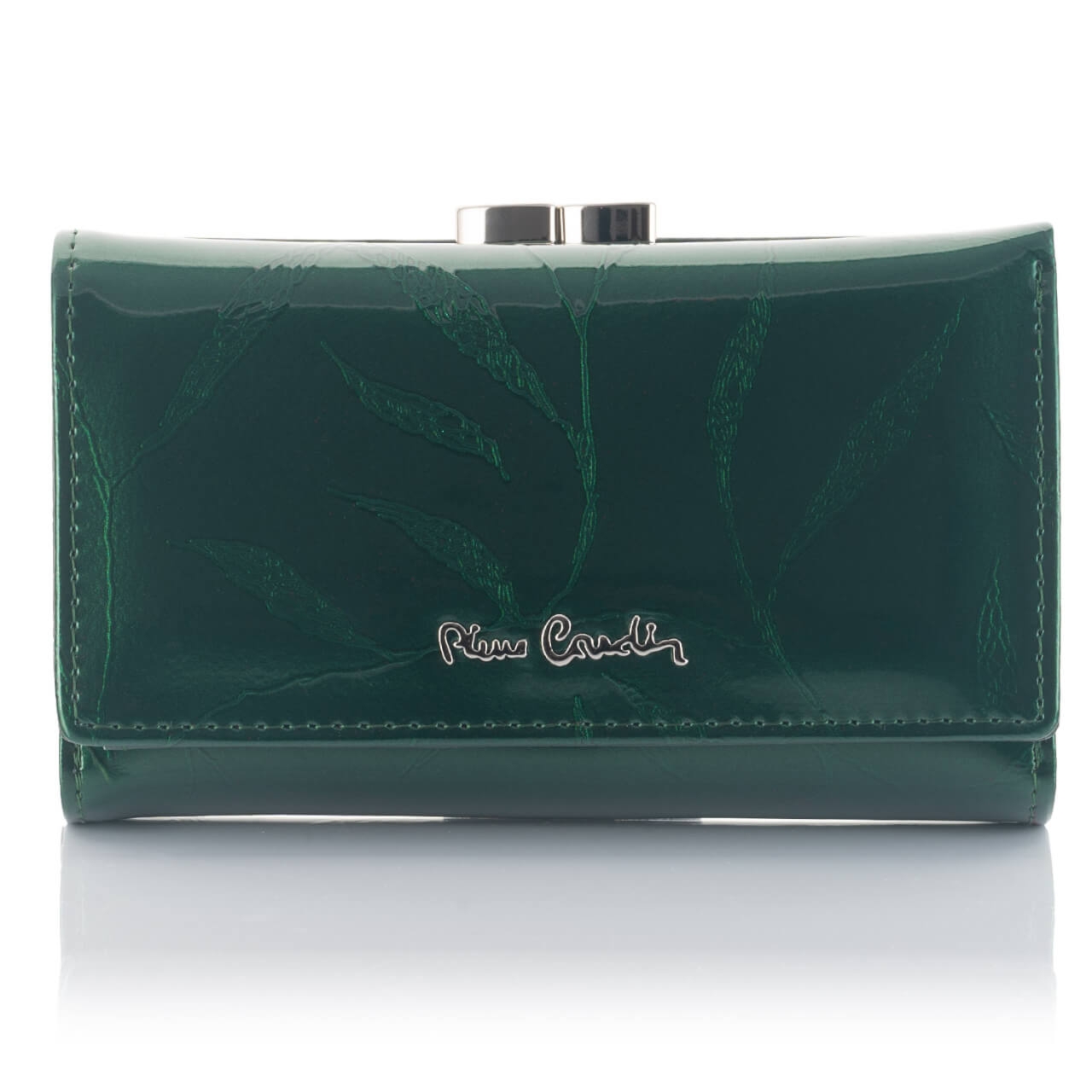 Portfel damski Pierre Cardin na zatrzask 02 LEAF 108 – Zielony