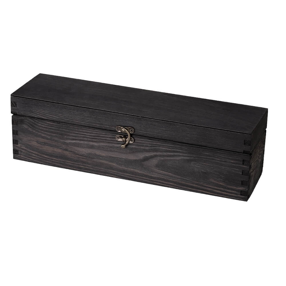 Kuferek drewniany Czarny 37x11x11 cm z możliwością graweru